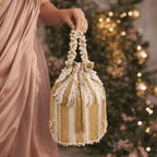 Aganya kreation Clutches Royal Pearl Tassel Bridal Potli Bag