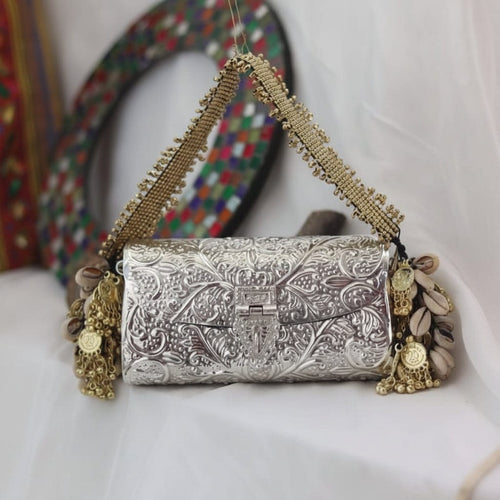 Aganya kreation Clutches Shaina Fusion Clutch - Elegant Brass Design for Any Occasion 1