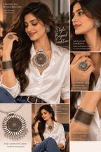 Aganya kreation Combo Aadhya Dual Tone Hasuli Jewellery Combo Set – Necklace, Earrings, Nose Pin, Ring & Adjustable Cuff