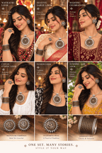 Aganya kreation Combo Aadhya Dual Tone Hasuli Jewellery Combo Set – Necklace, Earrings, Nose Pin, Ring & Adjustable Cuff
