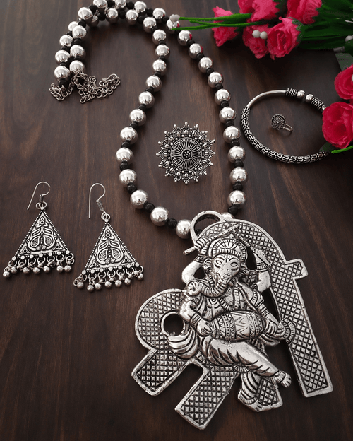 Aganya kreation Combo Indie Glow Oxidised Jewellery combo Set 8