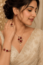 Aganya kreation Combo Isla Combo: Elegant Rose Gold Jewelry Set