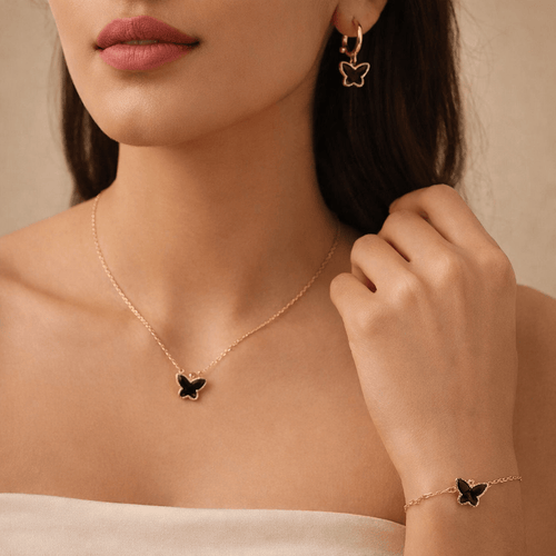Aganya kreation Combo Jazz 18k Gold Plated Stainless Steel Tarnish Free Waterproof Female Jewellery