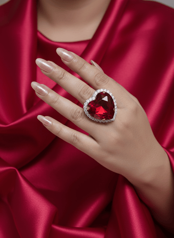 Aganya kreation Combo Love valentine Combo - Heart Necklace, Studs & Ring Set