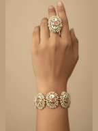 Aganya kreation Combo Rose Combo - Handcrafted Bracelet & Adjustable Ring Set