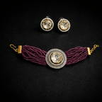 Aganya kreation Combo Shipra Polki Kundan Combo: Elegant Bracelet & Earrings Set