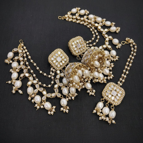 Aganya kreation Combo Vidhi Earrings - Handcrafted Ethnic  Jewelry White