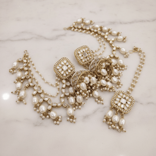 Aganya kreation Combo Vidhi Earrings - Handcrafted Ethnic  Jewelry White