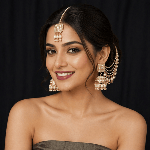 Aganya kreation Combo Vidhi Earrings - Handcrafted Ethnic  Jewelry White