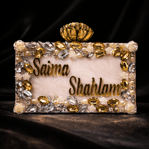 Aganya kreation Customisable clutches The Royal Pearl Signature Clutch