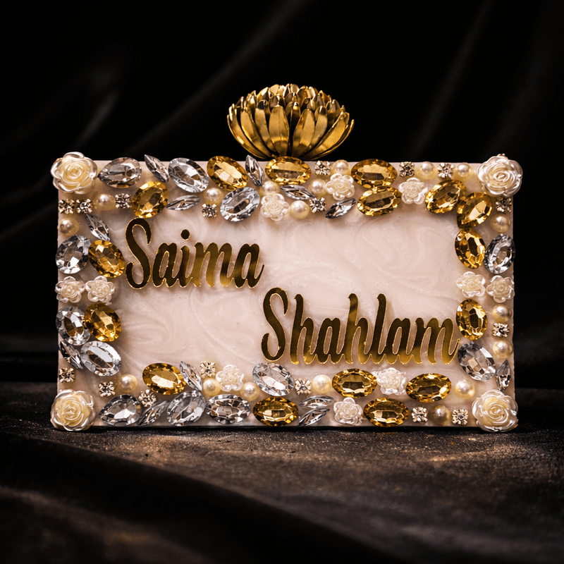 Aganya kreation Customisable clutches The Royal Pearl Signature Clutch