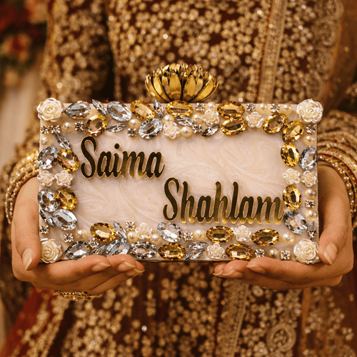 Aganya kreation Customisable clutches The Royal Pearl Signature Clutch