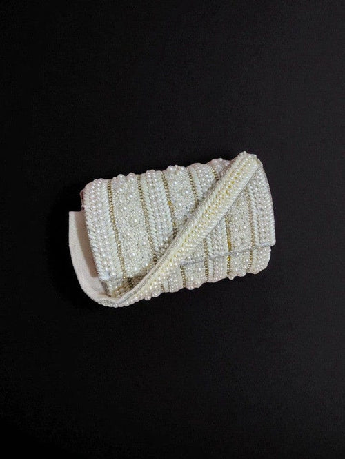 Aganya kreation Designer clutches Amara Designer Clutch - Elegant Pearl Bridal Purse