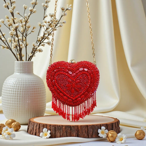 Aganya kreation Designer clutches Amoura Royale Clutch Red