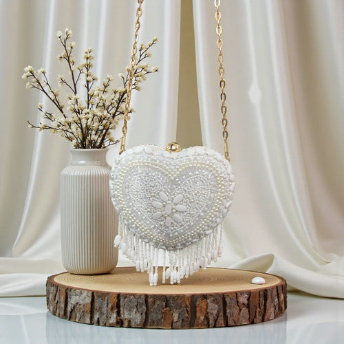 Aganya kreation Designer clutches Amoura Royale Clutch White