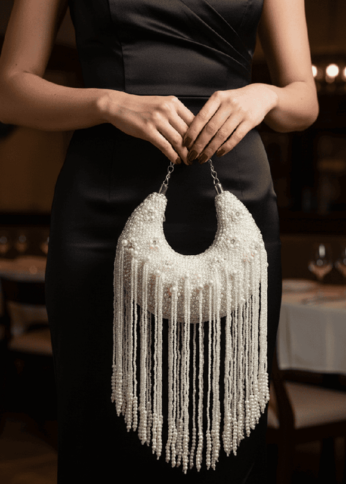 Aganya kreation Designer clutches Chand Pearl Clutch Bag - Elegant & Exclusive Design