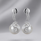 Aganya kreation Divyanka Ad Earrings - Elegant Pearl Drop Design