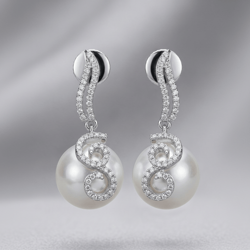 Aganya kreation Divyanka Ad Earrings - Elegant Pearl Drop Design