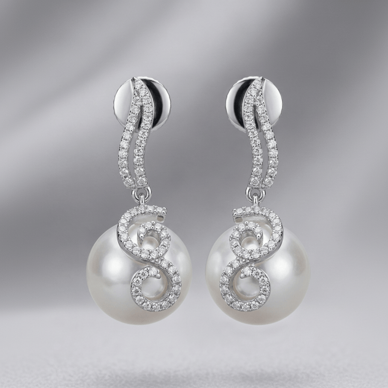 Aganya kreation Divyanka Ad Earrings - Elegant Pearl Drop Design