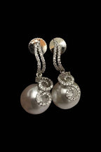 Aganya kreation Divyanka Ad Earrings - Elegant Pearl Drop Design