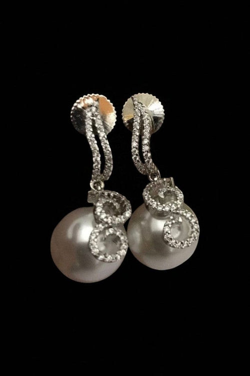 Aganya kreation Divyanka Ad Earrings - Elegant Pearl Drop Design