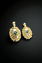 Aganya kreation Earrings Arunima Real Pearl Earrings - Elegant Brass & Gold Design