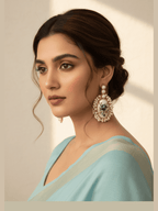 Aganya kreation Earrings Arunima Real Pearl Earrings - Elegant Brass & Gold Design