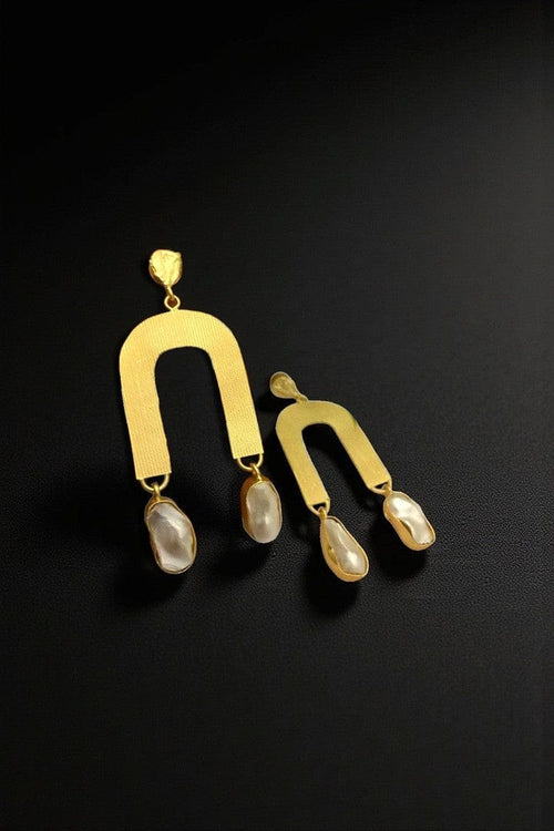Aganya kreation Earrings Ceria Real Pearl Earrings - Ethnic & Western Style
