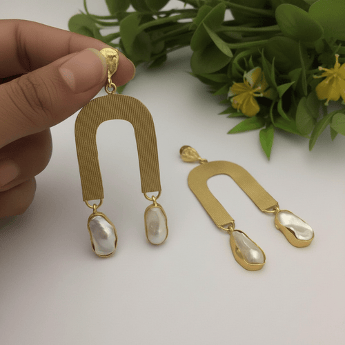 Aganya kreation Earrings Ceria Real Pearl Earrings - Ethnic & Western Style