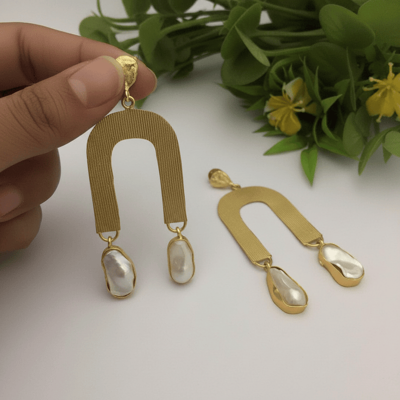 Aganya kreation Earrings Ceria Real Pearl Earrings - Ethnic & Western Style