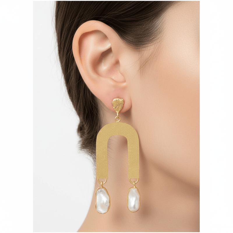 Aganya kreation Earrings Ceria Real Pearl Earrings - Ethnic & Western Style