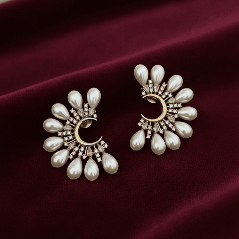 Aganya kreation Earrings Chic moon ad earrings