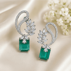 Aganya kreation Earrings Cynthia Earrings - Elegant Silver Plated Jewelry Mint Green