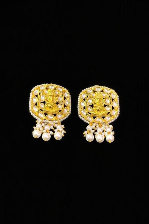Aganya kreation Earrings Ekdant Polki Kundan Earrings - Timeless Elegance