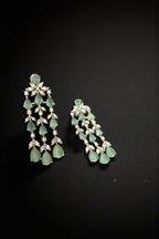 Aganya kreation Earrings Elegant Elsa Earrings - Silver Plated with AD Stones