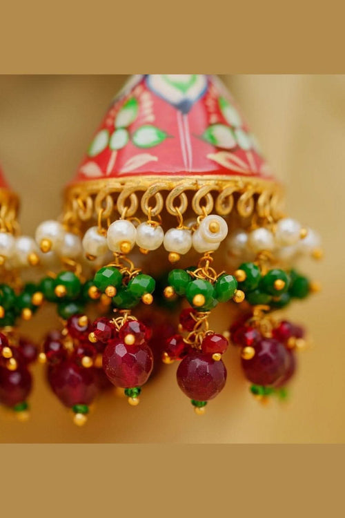 Aganya kreation Earrings Elegant Meenakari Earrings - Royalty in Every Detail