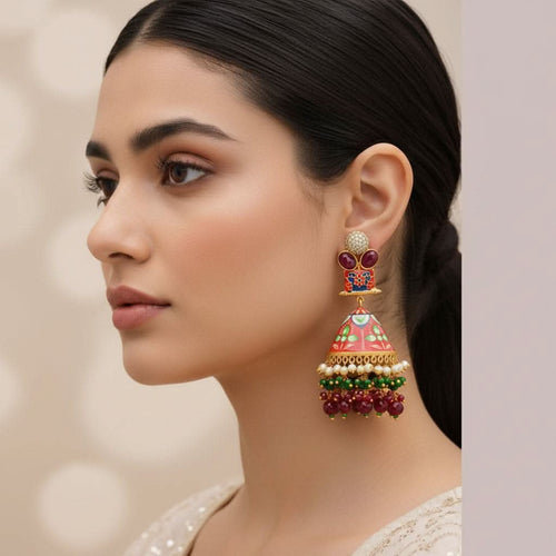 Aganya kreation Earrings Elegant Meenakari Earrings - Royalty in Every Detail
