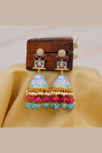 Aganya kreation Earrings Elegant Meenakari Earrings - Royalty in Every Detail Sky blue
