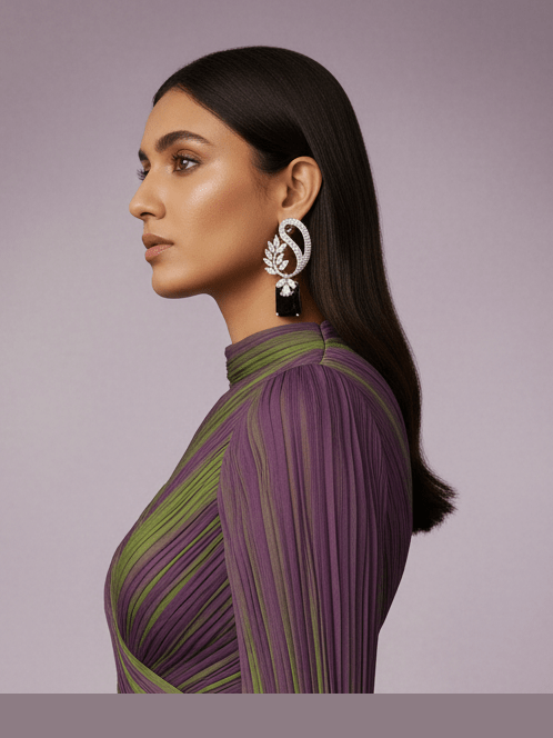 Aganya kreation Earrings Elegant Ubieda Earrings - Silver Plated brass