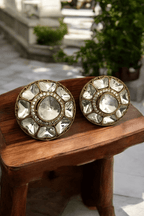 Aganya kreation Earrings Elegant Vidya Polki Kundan Earrings - Antique Plated