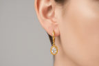 Aganya kreation Earrings Ethen-18k Gold Plated Stainless Steel Tarnish Free Waterproof Female Earrings