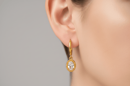 Aganya kreation Earrings Ethen-18k Gold Plated Stainless Steel Tarnish Free Waterproof Female Earrings