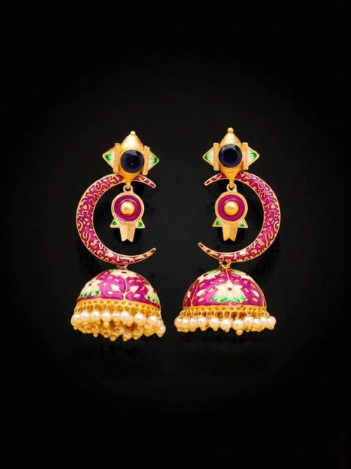 Aganya kreation Earrings Half Moon Jhumki - Elegant Chand Jhumki Jewelry