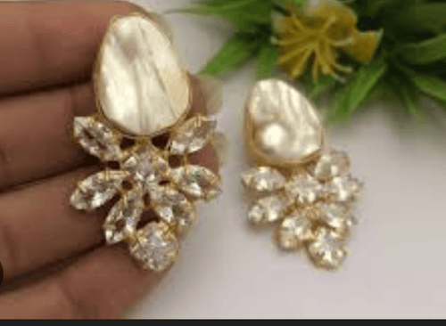 Aganya kreation Earrings Hanshikha Real Pearl Kundan Earrings - Elegant & Handcrafted Beauty