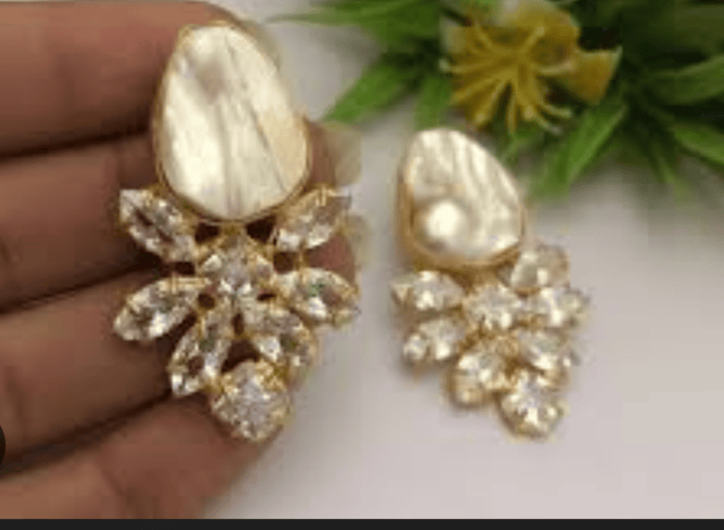Aganya kreation Earrings Hanshikha Real Pearl Kundan Earrings - Elegant & Handcrafted Beauty