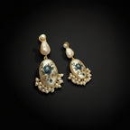 Aganya kreation Earrings Helena Real Pearl Earrings - Elegant Brass & Gold Plating