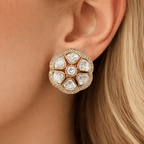 Aganya kreation Earrings Kaashini massonite polki kundan studs
