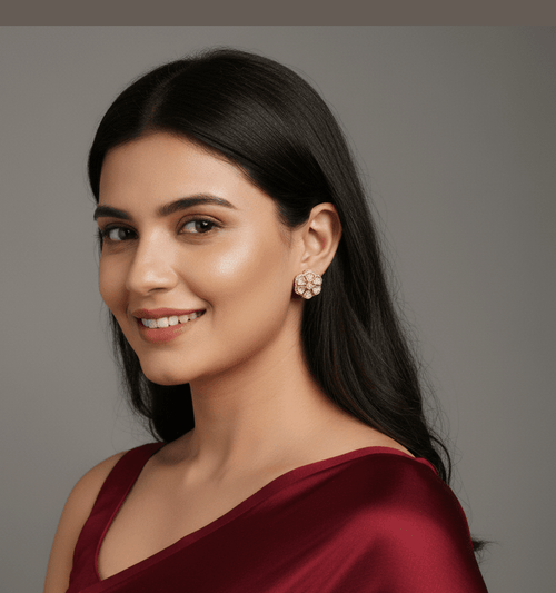 Aganya kreation Earrings Kaashini massonite polki kundan studs