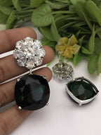 Aganya kreation Earrings Kainat Earrings - Elegant CZ Jewelry for Every Occasion Emerlad green