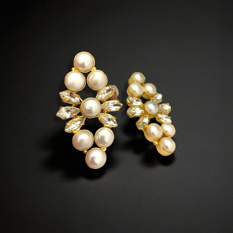 Aganya kreation Earrings Kanchan Real Pearl kundan Earrings - Elegant & Handcrafted Jewelry